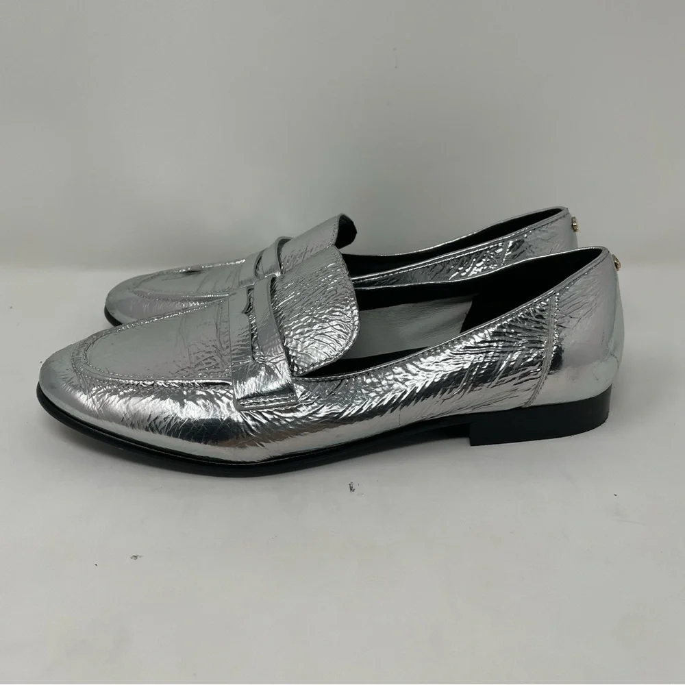 Kate Spade New York METALLIC SILVER Women's Genevieve Loafers, US 7.5 - Picture 1 of 14
